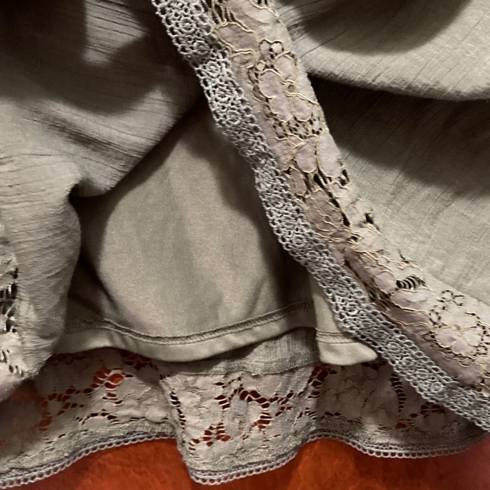 Zac & Rachel Olive Green Lacey 2X Dress - Picture 6 of 8